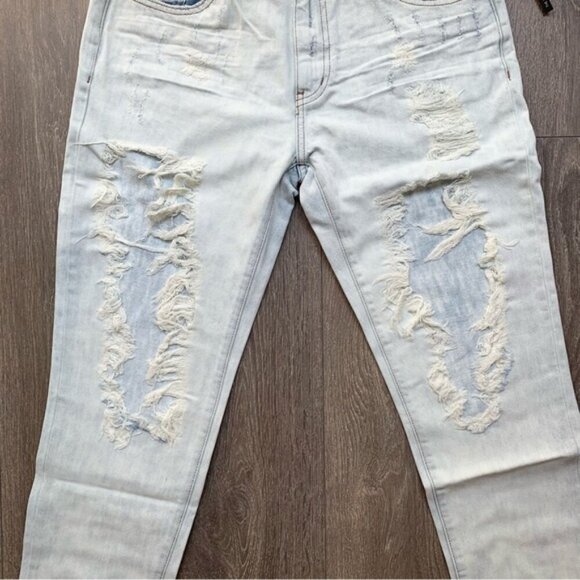 Revolve One Teaspoon Awesome Baggies Diamonde Jeans Straight Leg High Waist 24 - Picture 6 of 14